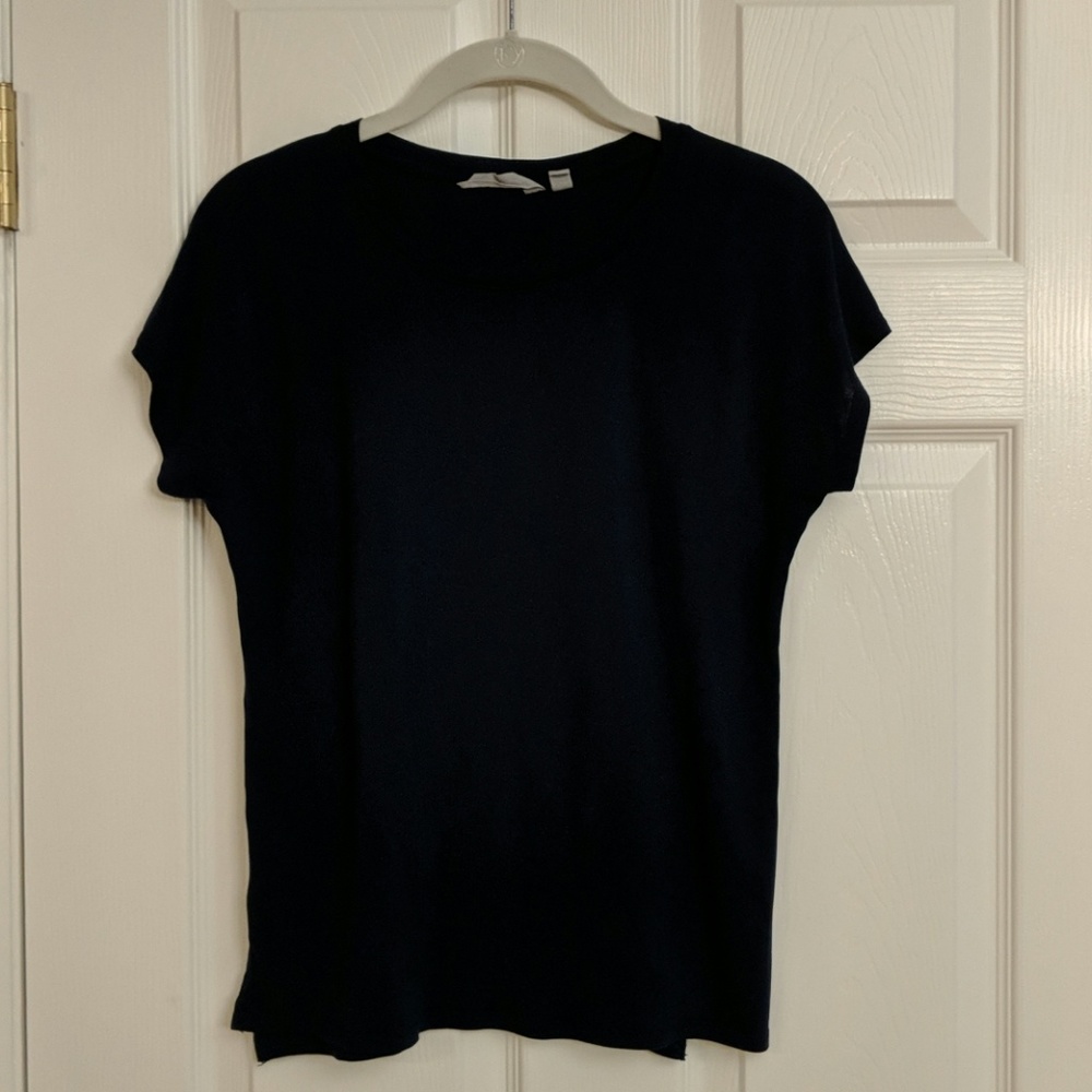 Athleta Scoop Neck Tee Navy XS